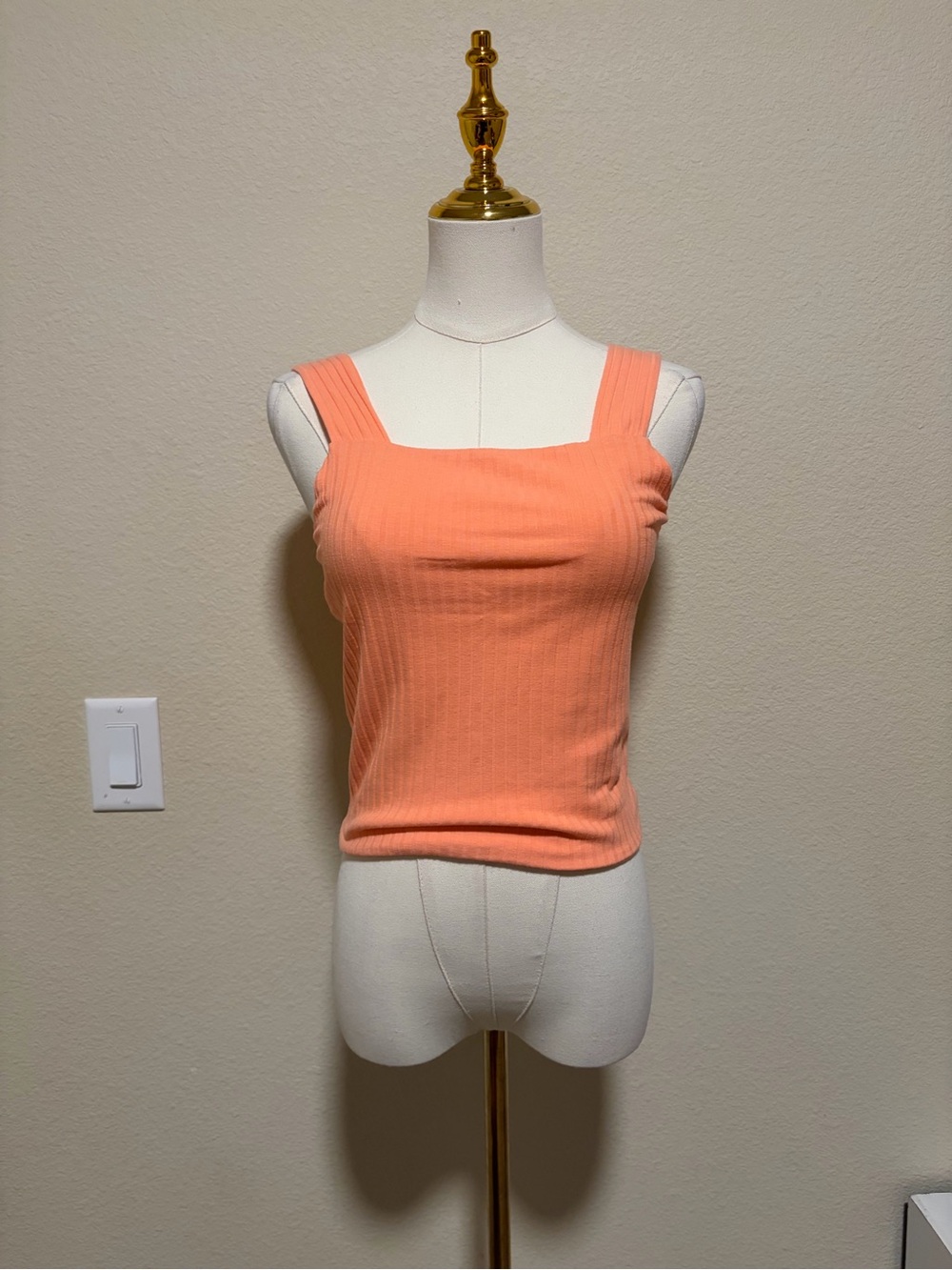 SO Women's Peach Ribbed Tank Top